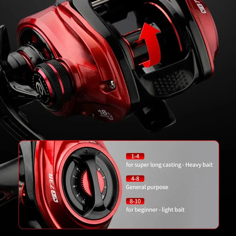 Carrete Baitcasting ultraligero de arrastre para lubina y lucios - imagen 5