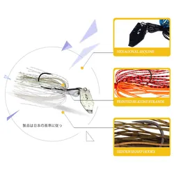 LETOYO Chatterbait con cuchilla y anzuelo de aguja para lucio y lubina