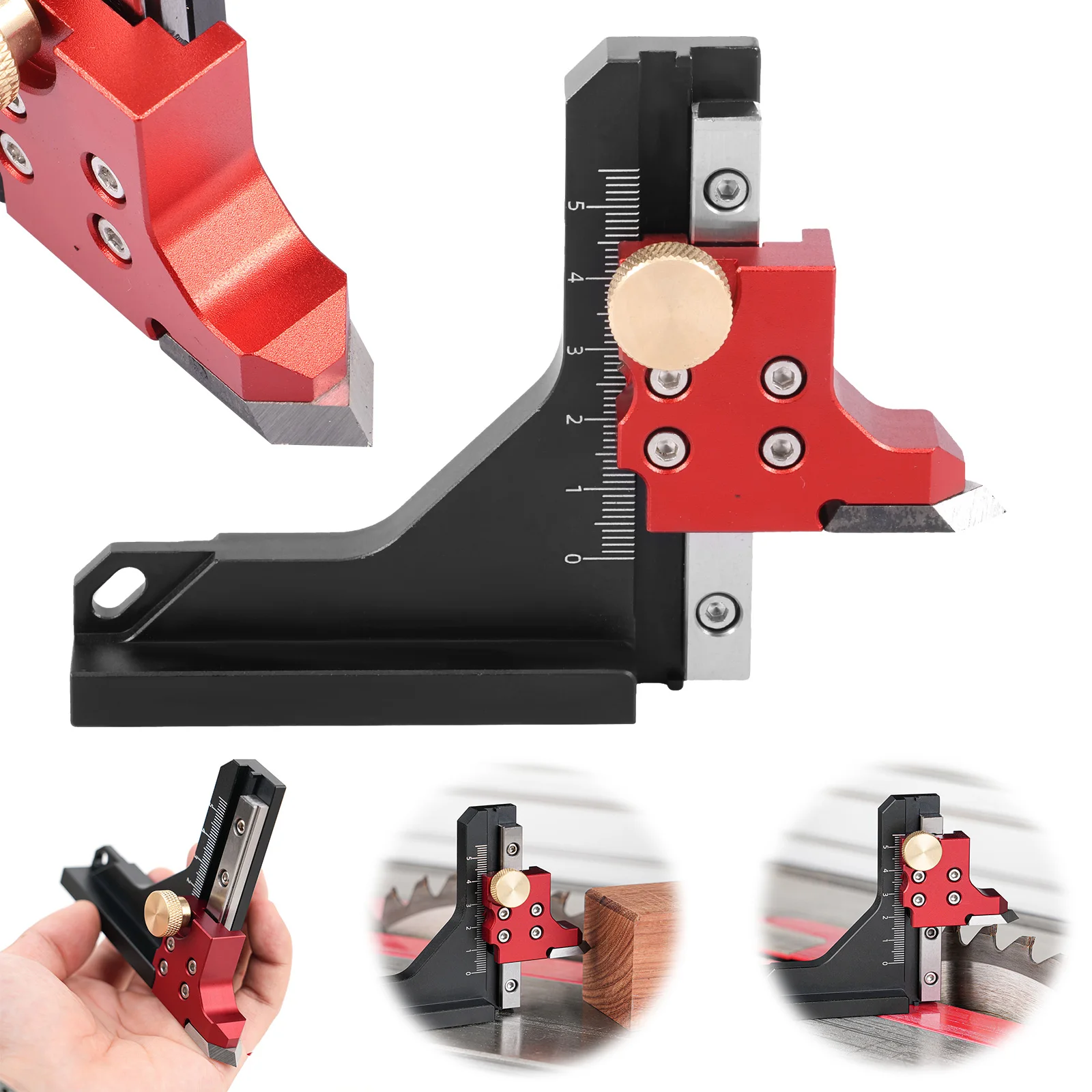 Medidor de profundidad ajustable de aleación de aluminio para banco - imagen 5