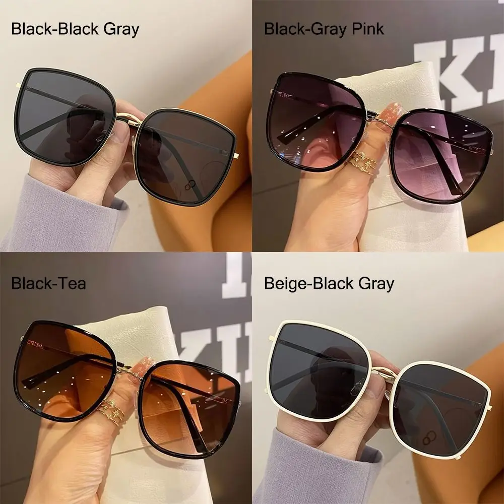 Gafas de sol retro cuadradas UV400 gran tamaño montura metálica - imagen 3