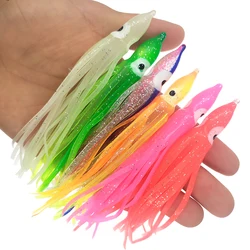 Señuelos luminosos de pulpo y calamar de goma para pesca nocturna