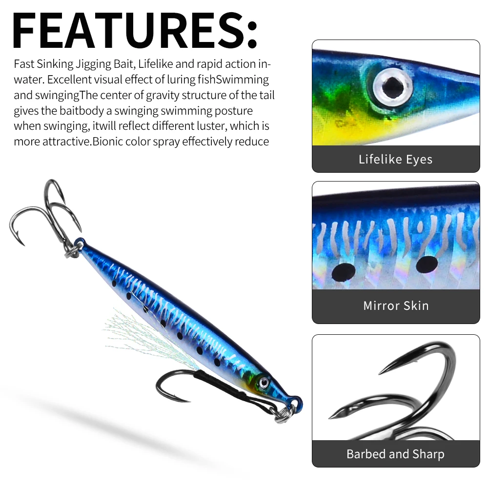 PROBEROS Jig metálico tipo cuchara para lubina – largo alcance - imagen 2