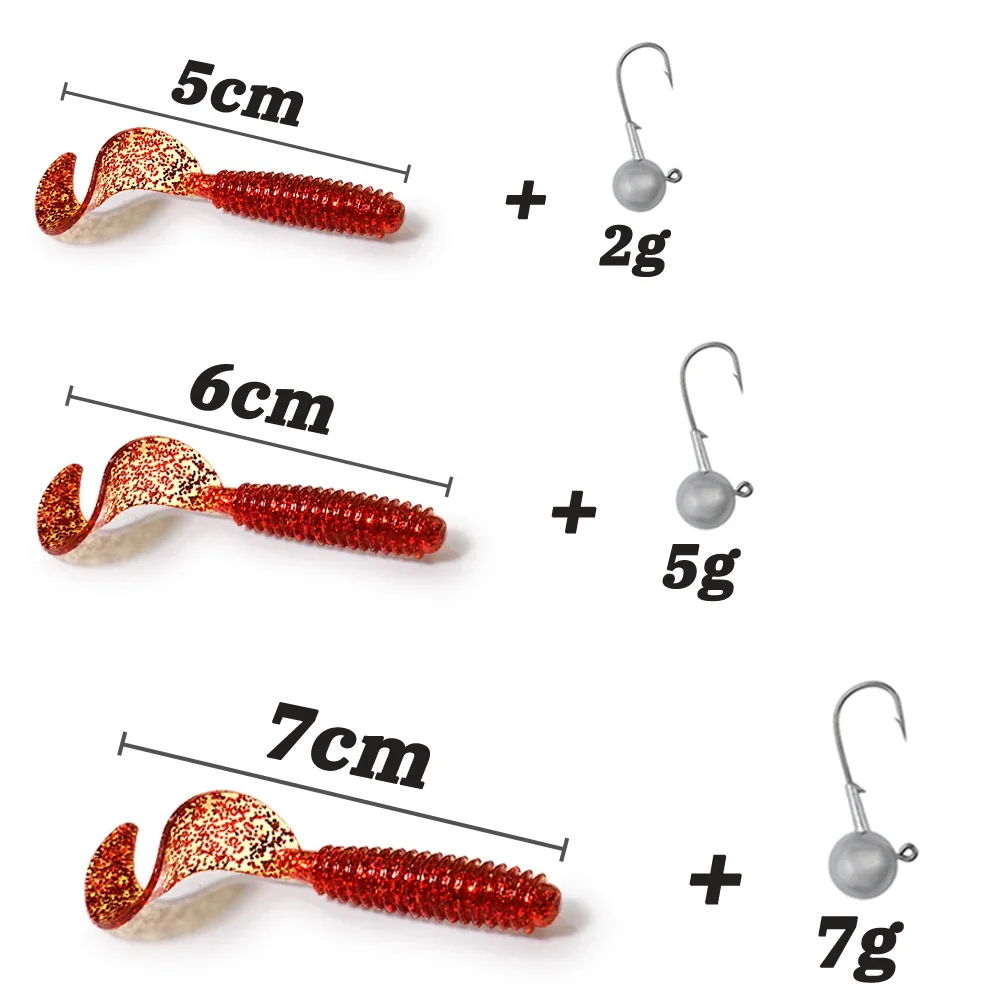 Señuelos Swimbait con cola en T y jig metálico 2 g - imagen 3