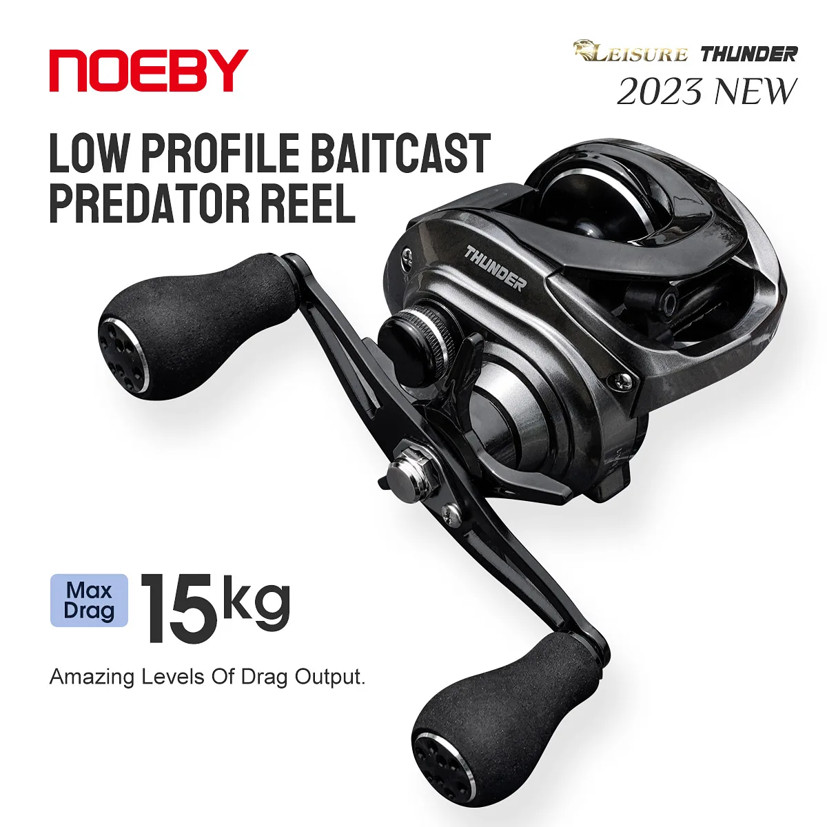Noeby Predator Carrete Baitcasting 6,4:1 frenado magnético perfil bajo