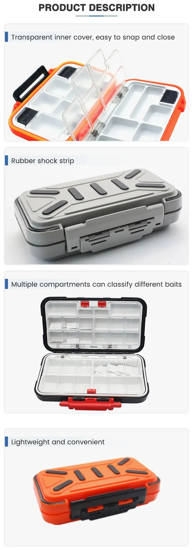 Caja de almacenamiento abierta mostrando interiores