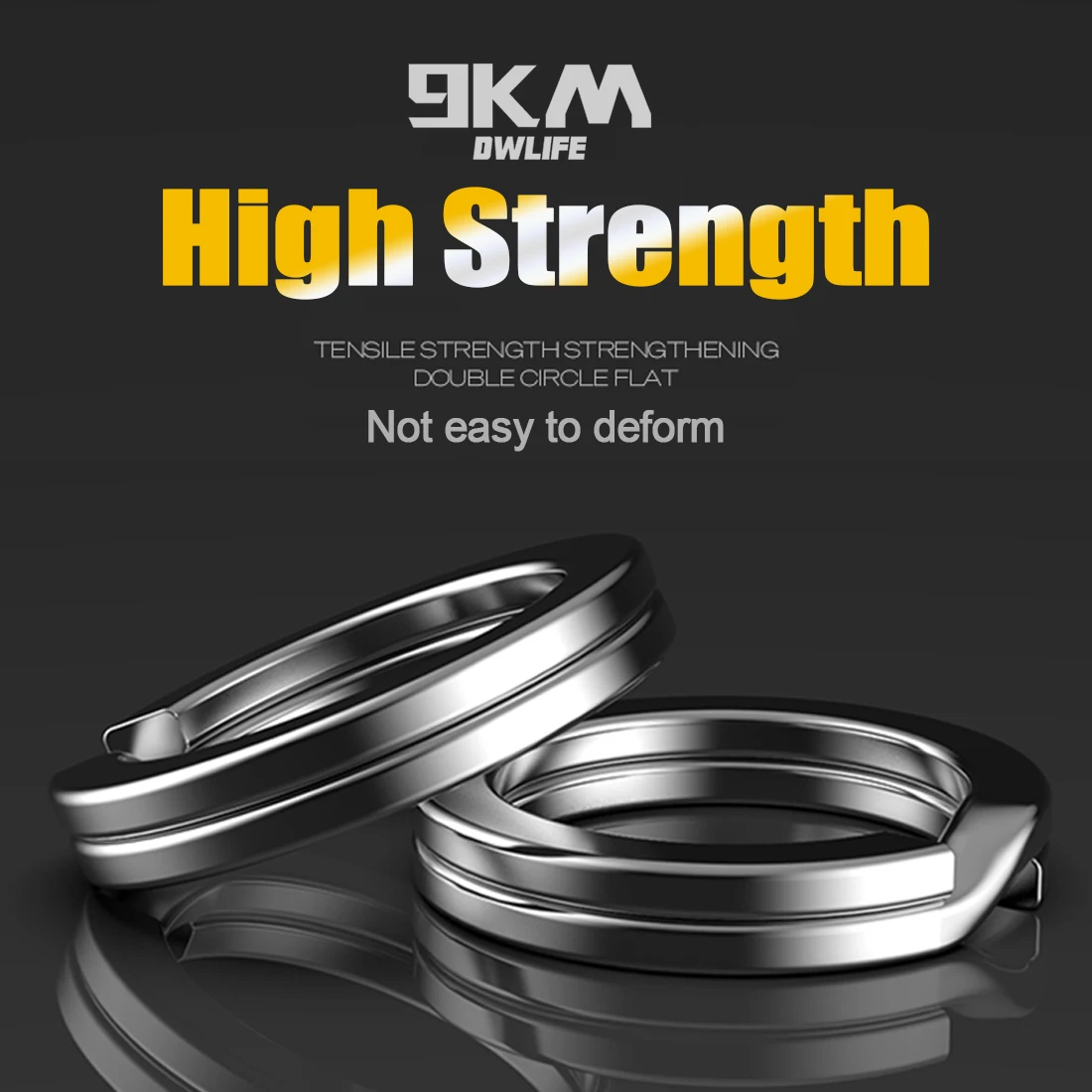 Anillos Divididos 9KM – Acero Inoxidable Negro para Agua Salada