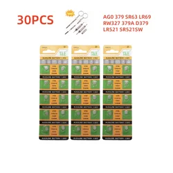 Pilas botón AG0 379 SR63 LR69 1.5V alcalinas para reloj