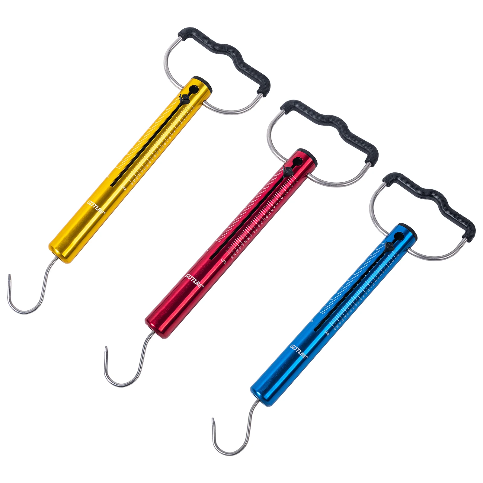 Báscula de pesca con tubo de aluminio y gancho