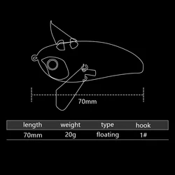 Popper LETYO – Señuelo artificial para pesca de lubina en superficie