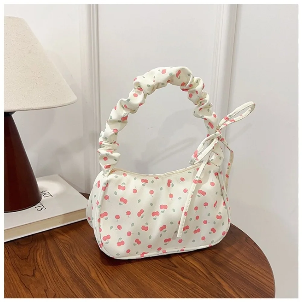 Bolso de hombro floral de nailon plisado con cremallera gran capacidad - imagen 2