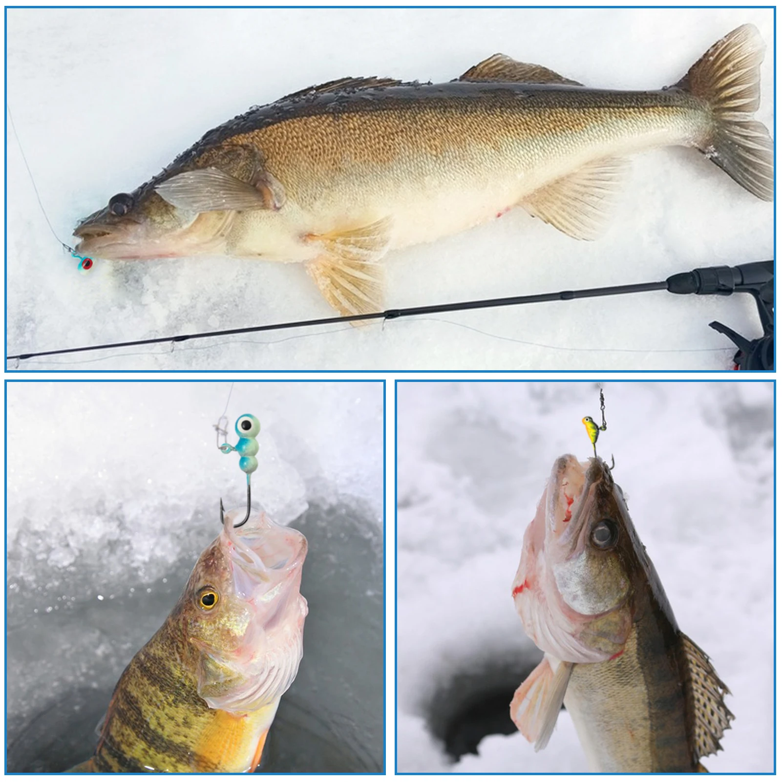 Free Fisher anzuelos de pesca en hielo mixtos con cabeza y luz - imagen 3
