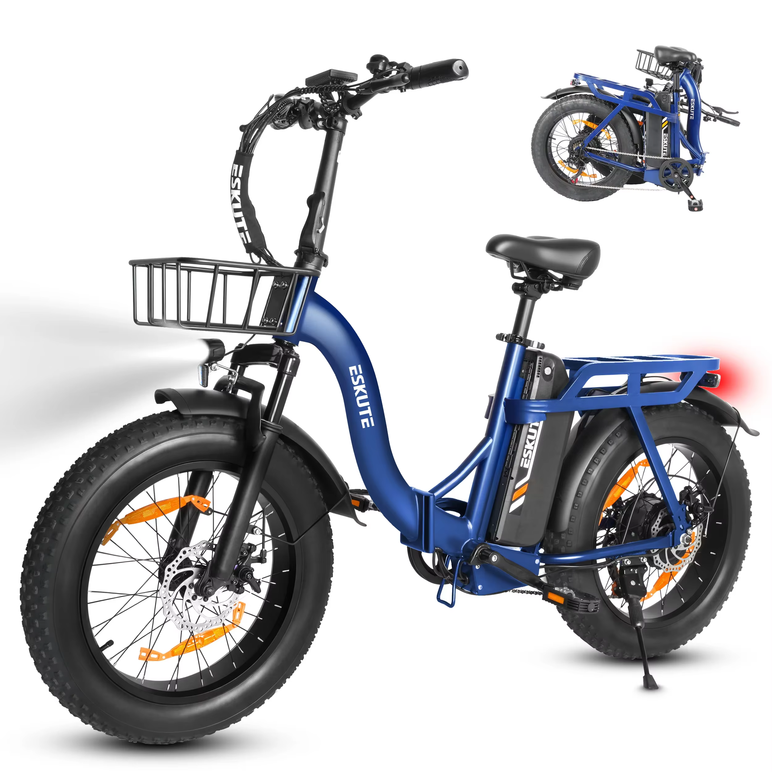 Bicicleta eléctrica plegable ESKUTE D202 PRO vista lateral