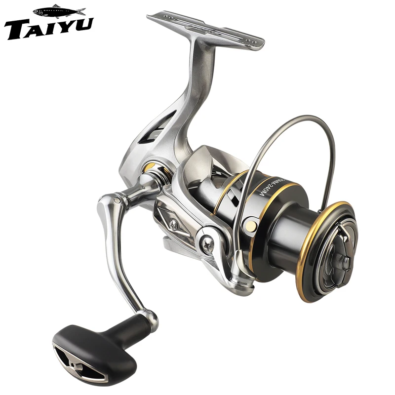 Carrete de pesca metálico TAIYU para spinning reforzado con manivela y freno - imagen 3