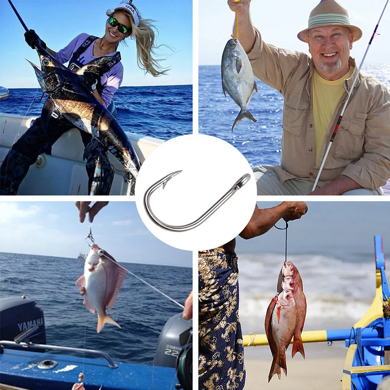 Anzuelo inoxidable con púas para pesca oceánica – Acero 9260 - imagen 5