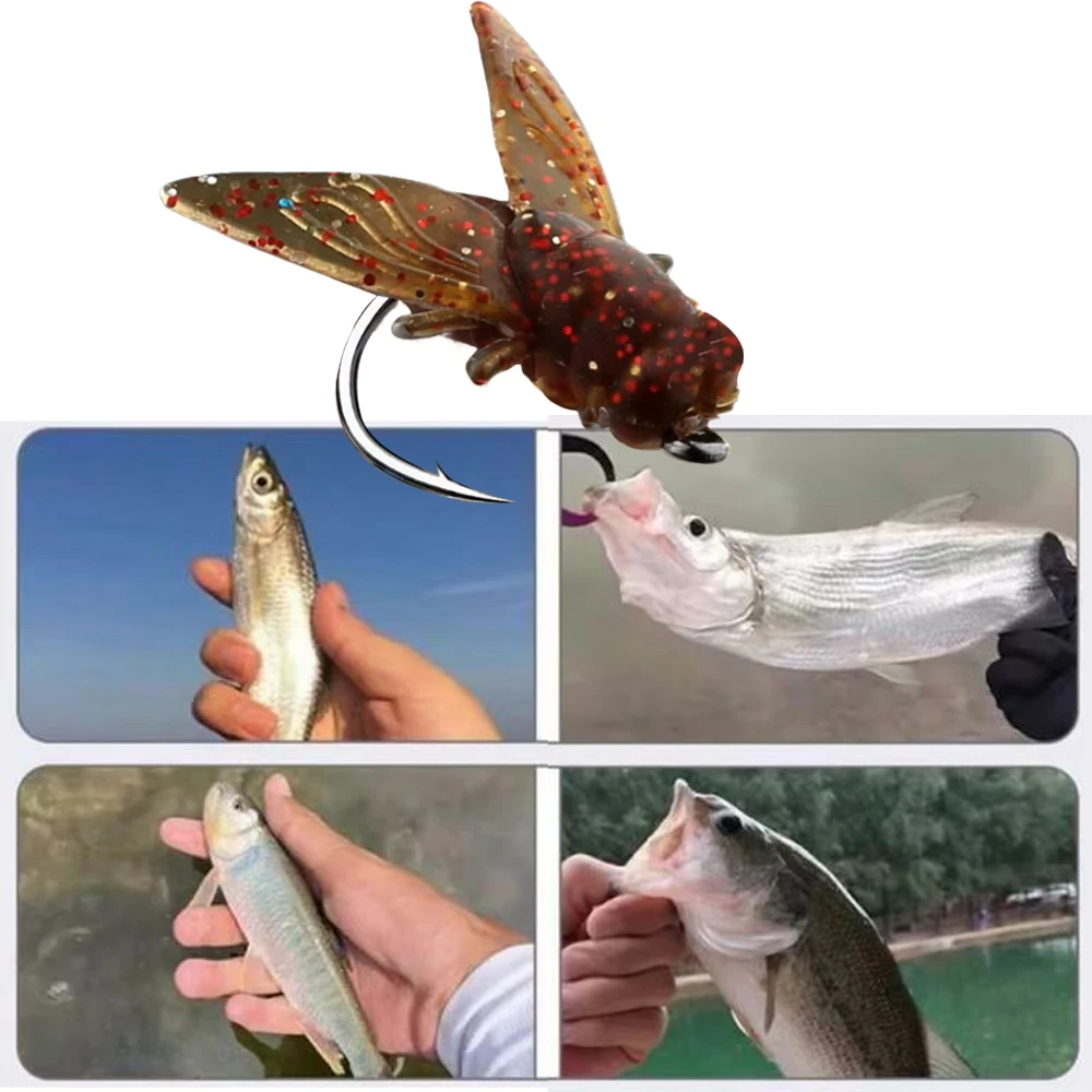 Señuelos de silicona suave – Cebos mosca con anzuelo de púas - imagen 4