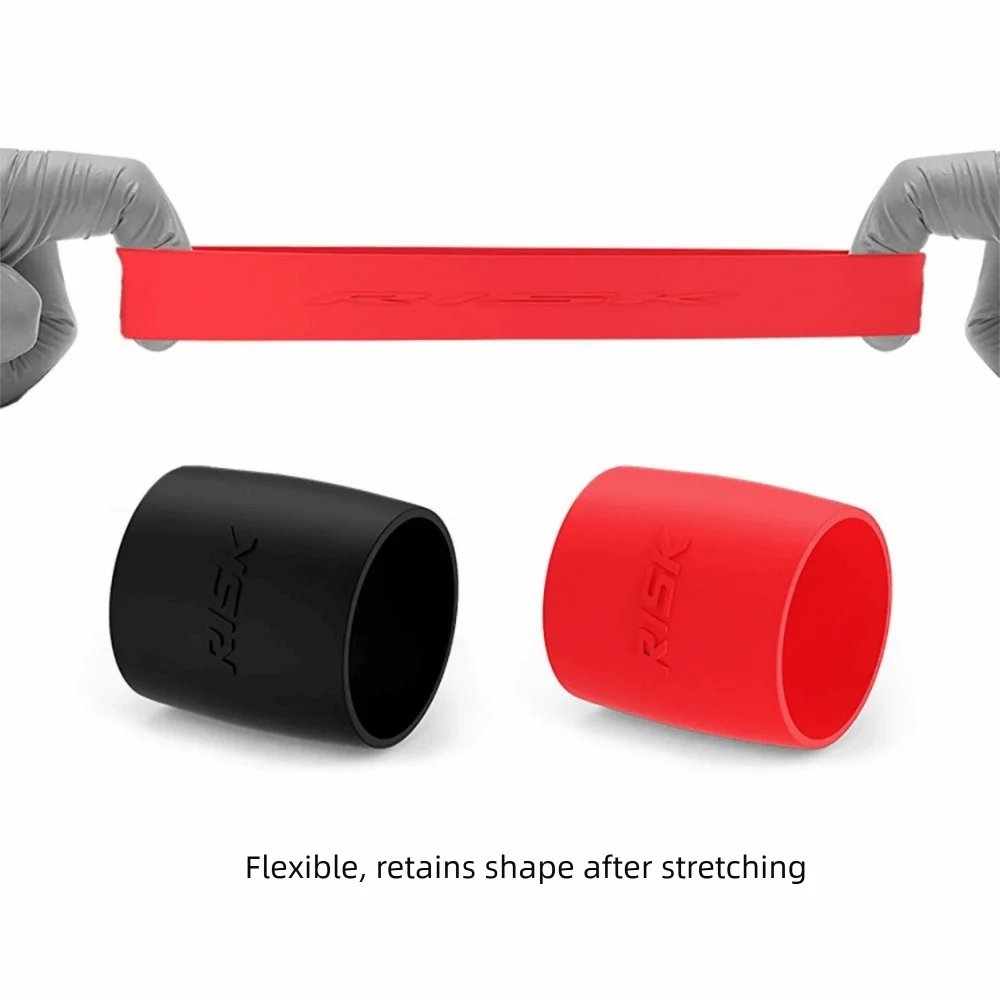 Abrazadera elástica de silicona para manillar de bicicleta negra-roja - imagen 3