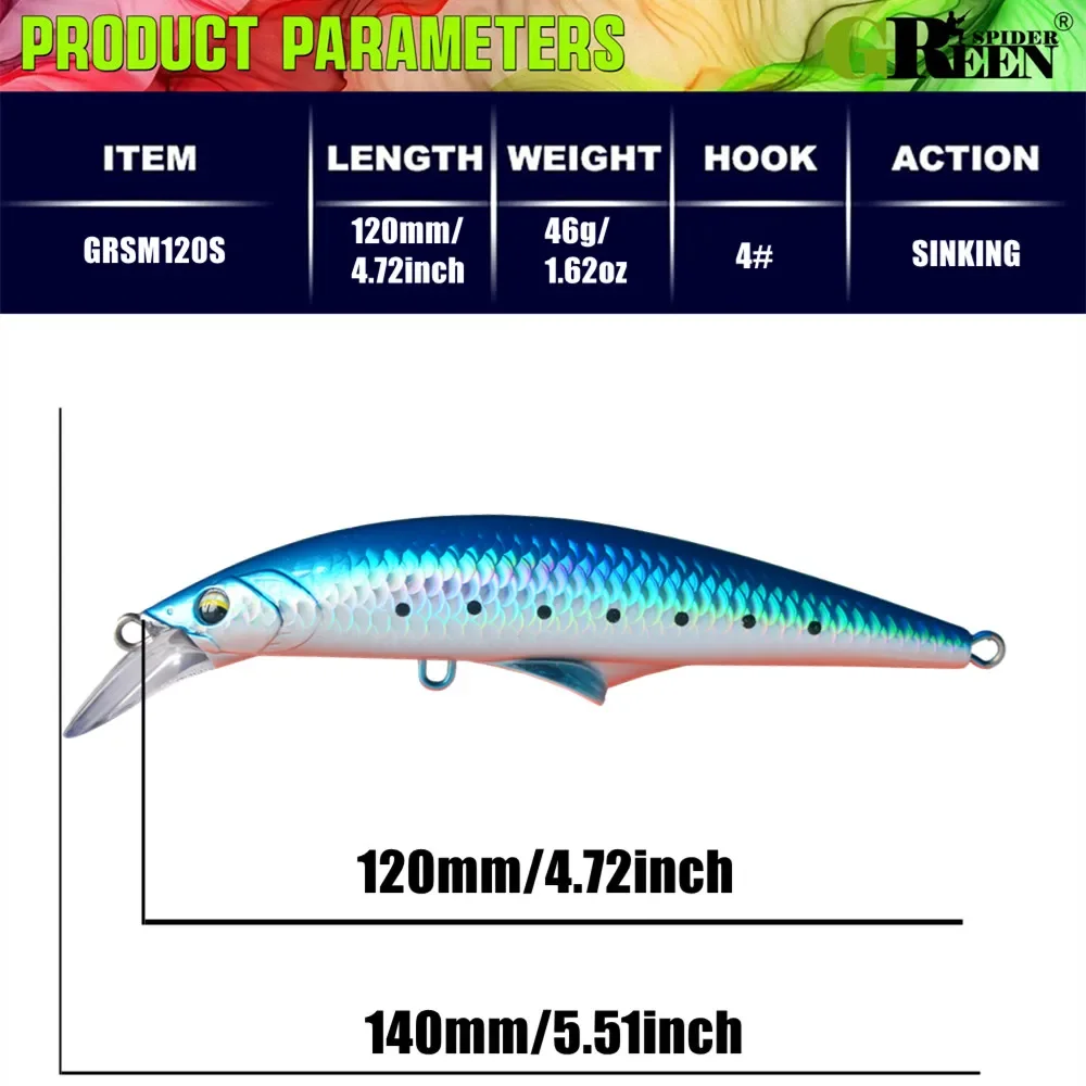 GreenSpider Minnow Swimbait – Cebo artificial para lubina y lucio - imagen 3