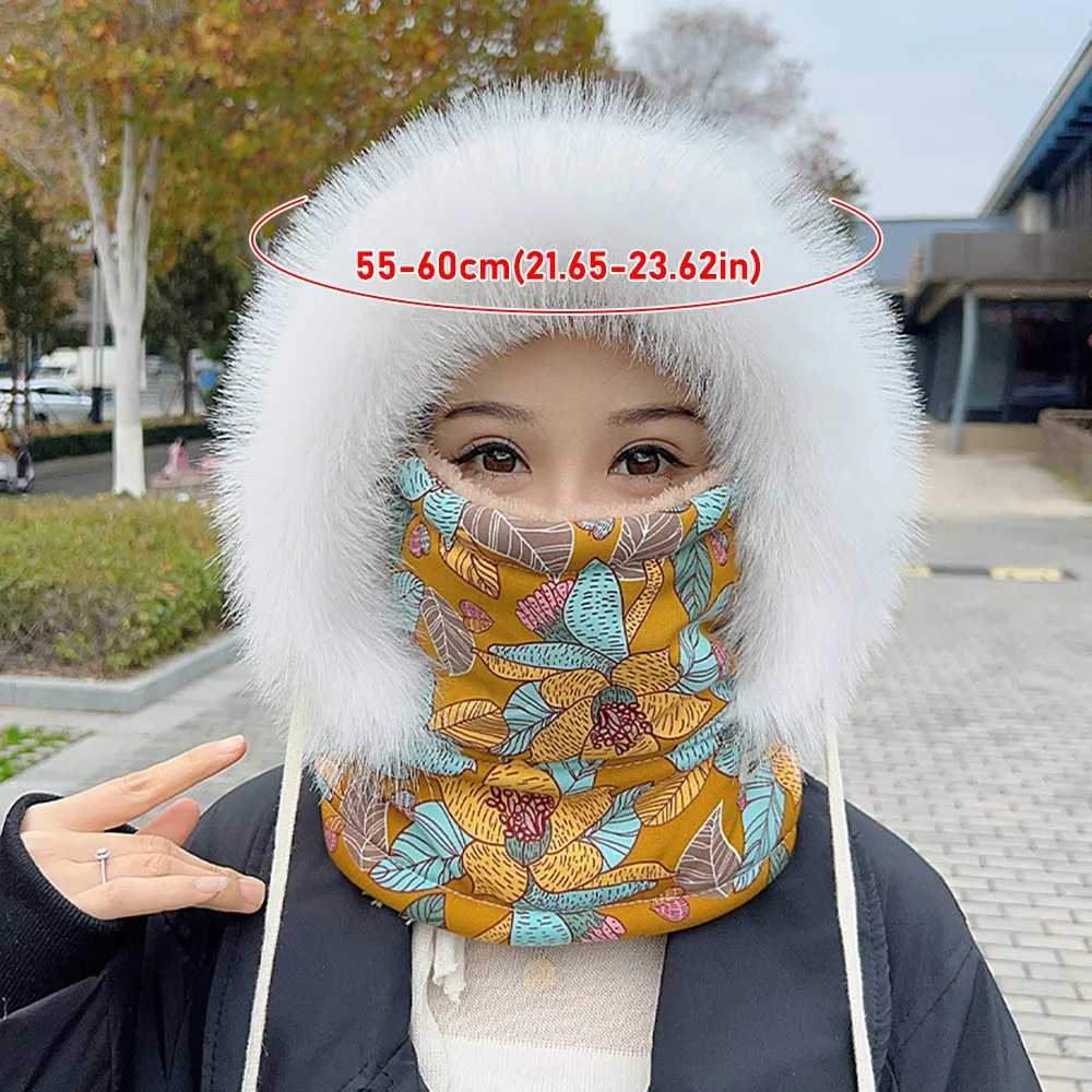 Gorro térmico de felpa con protección para el cuello y orejas