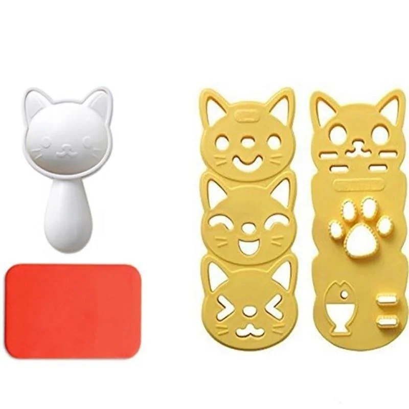 Molde Silicona para Bolas de Arroz Gato y Conejo – Kit Sushi Creativo
