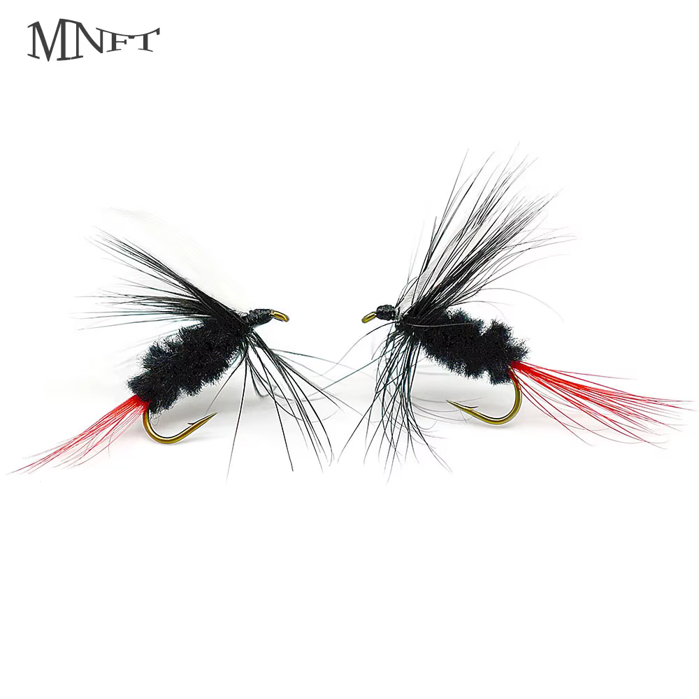 Spinner trucha cuerpo negro alas blancas tamaño 10