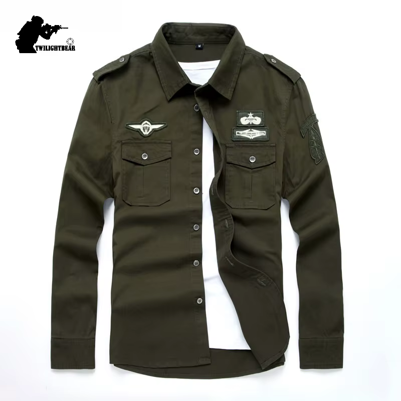 Camisa oversize 6XL algodón bordado A2F018 – Para pesca