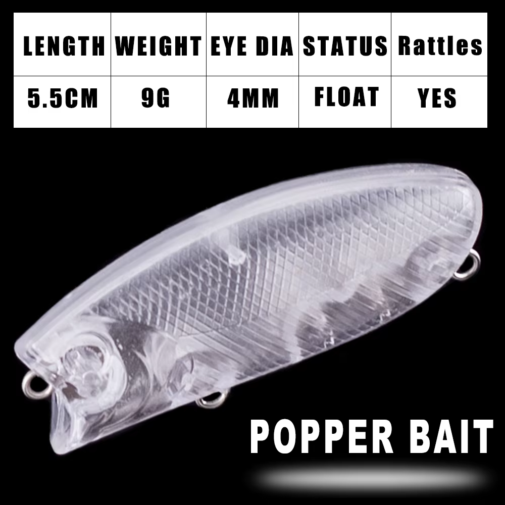 Popper Sin Pintar Dr.Holife 5.5cm 9g con Rattling para DIY