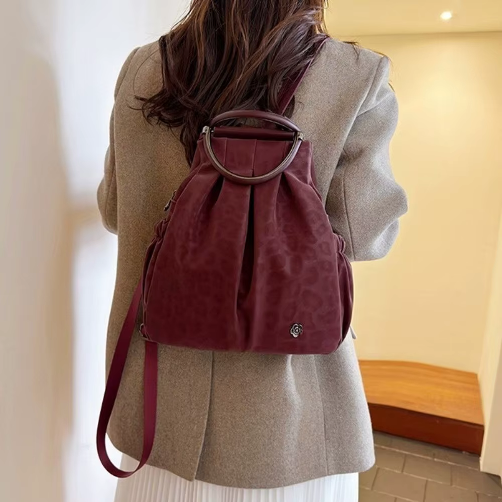 Mochila estampado leopardo impermeable PU – Bolso escolar hombro viaje - imagen 2