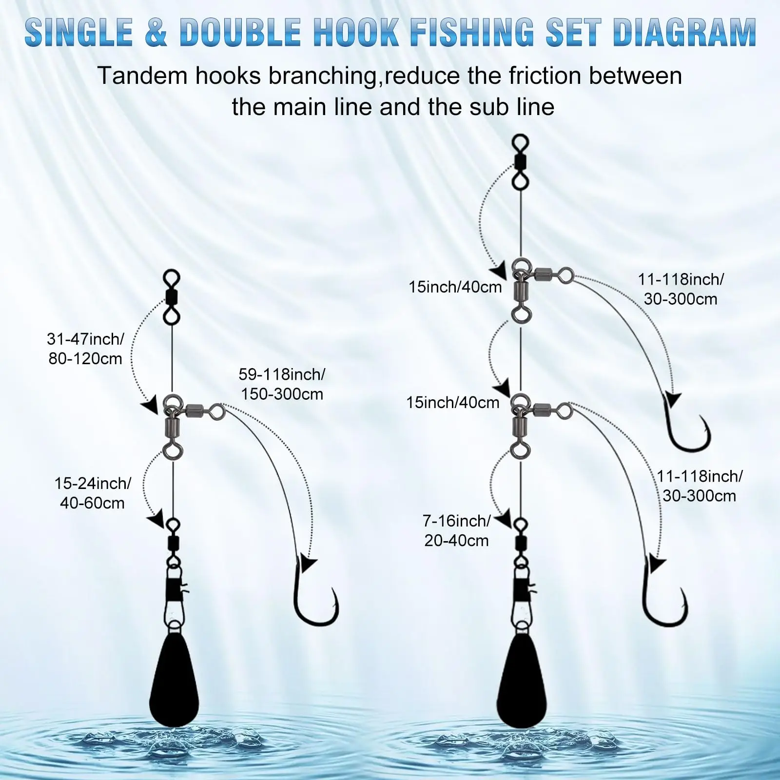 Conectores giratorios de pesca anzuelo cruzado anticorrosión - imagen 5