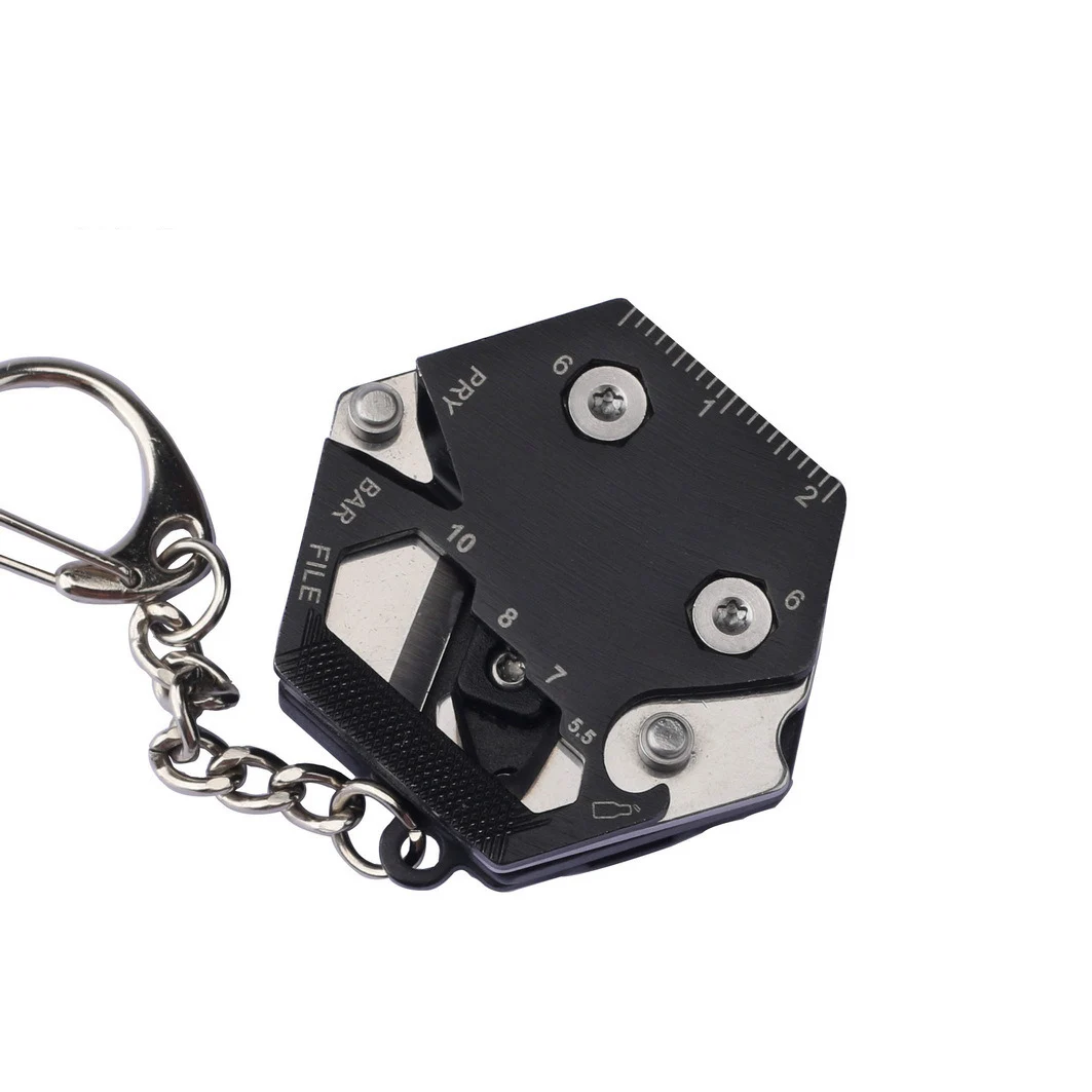 Navaja plegable hexagonal multifunción EDC para llavero y bolsillo