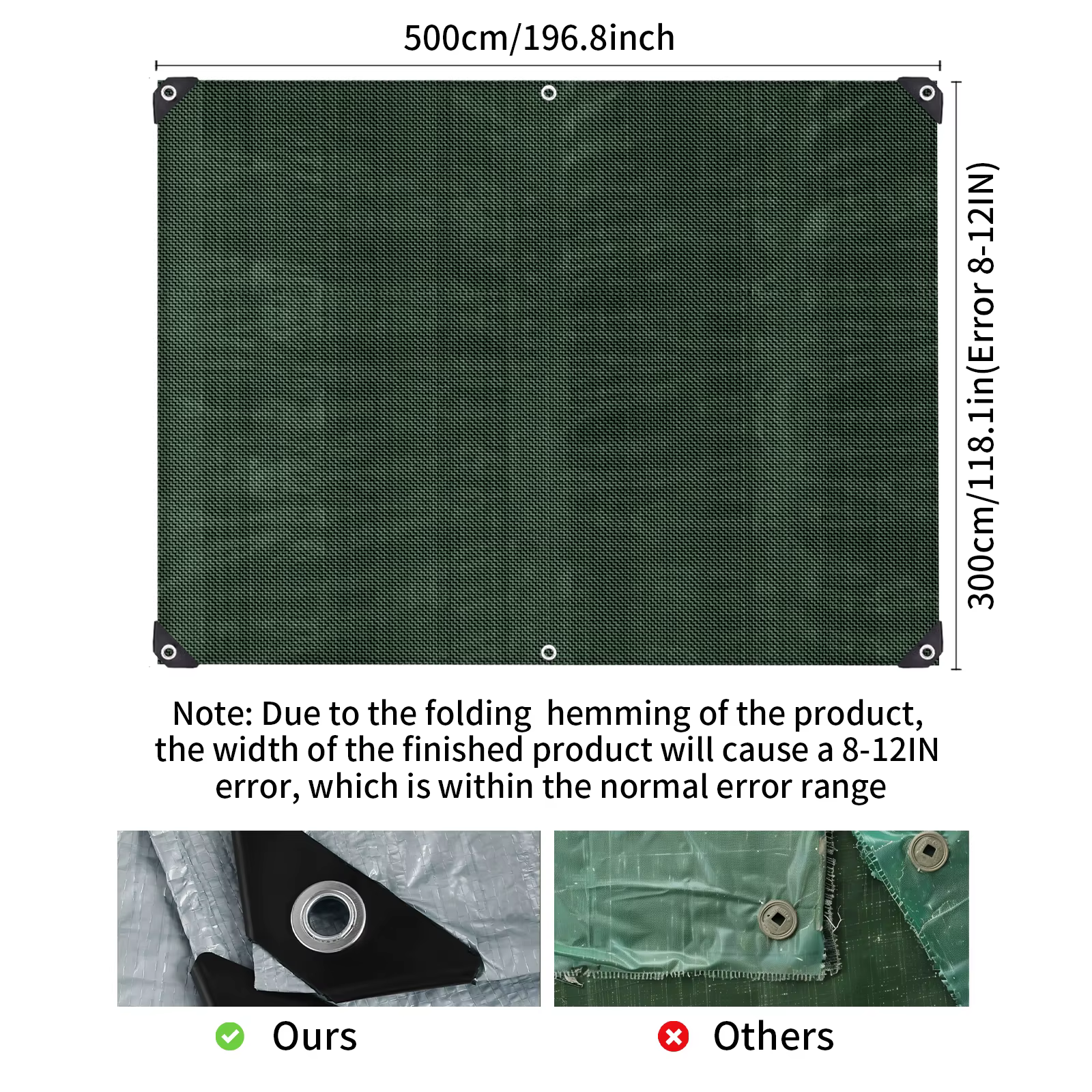 Toldo impermeable para pesca – Lona resistente con ojales - imagen 4