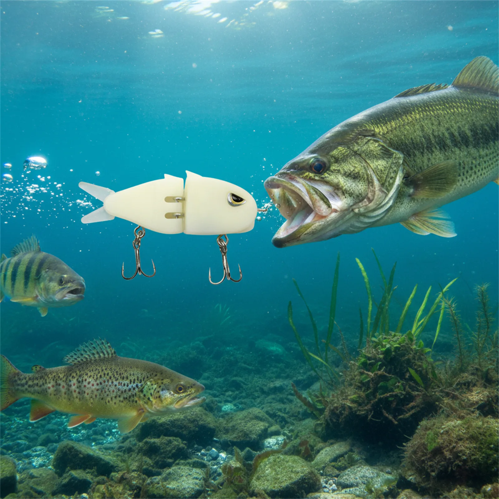 Swimbait biónico segmentado con acabado realista