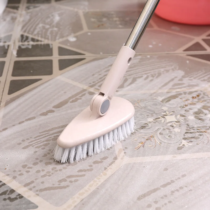 Cepillo de limpieza para baño con mango largo y pelo duro en esquinas