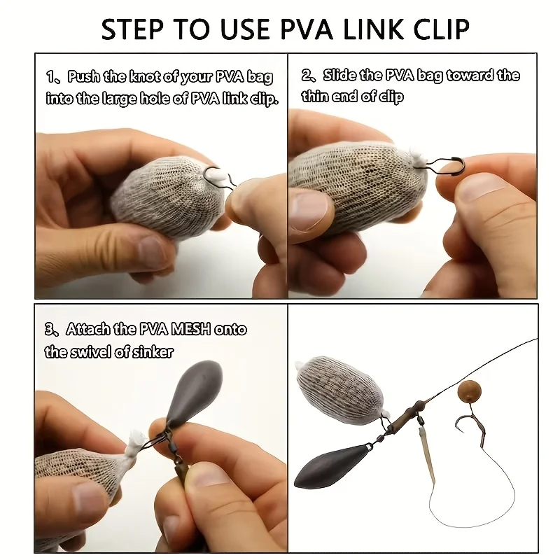Clips cambio rápido para pesca de carpa con conector PVA - imagen 4