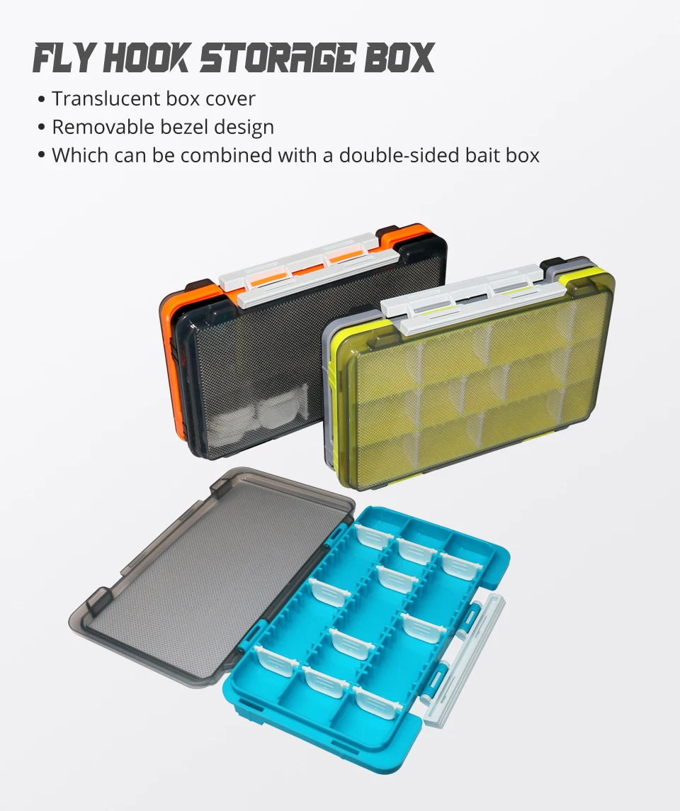 Caja de pesca NEPTUNE SPEAR vista frontal con compartimentos