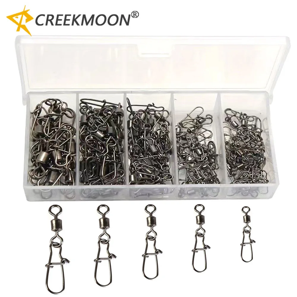 Mosquetón Creekmoon conectado a señuelo de pesca