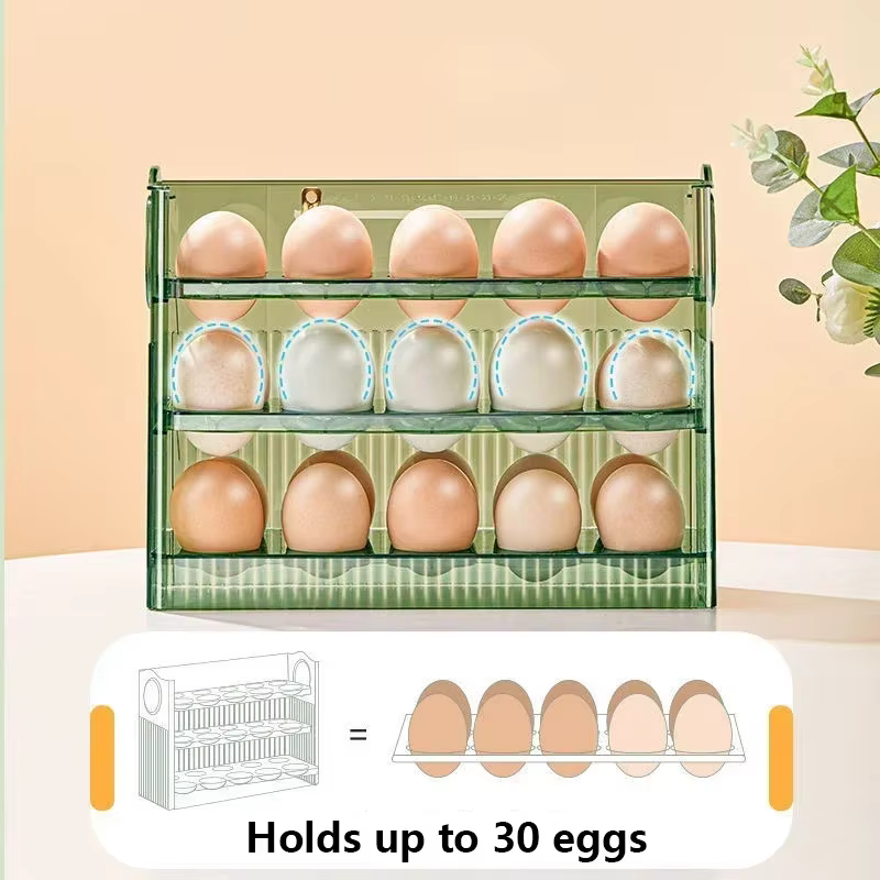 Organizador de huevos para frigorífico con dispensador de cocina - imagen 2