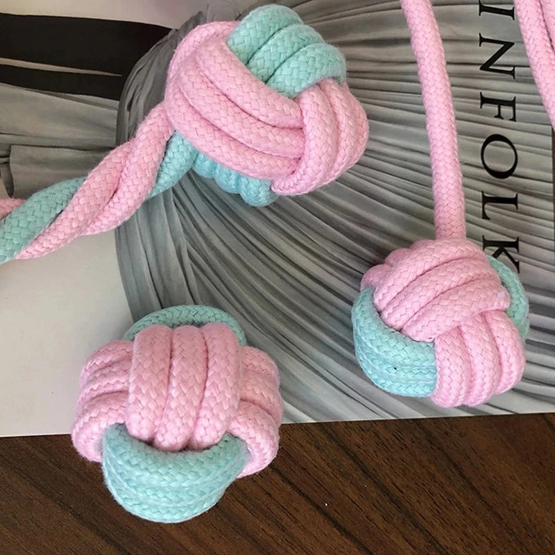 Pelota de cuerda algodón para perros – limpieza dental exterior - imagen 5