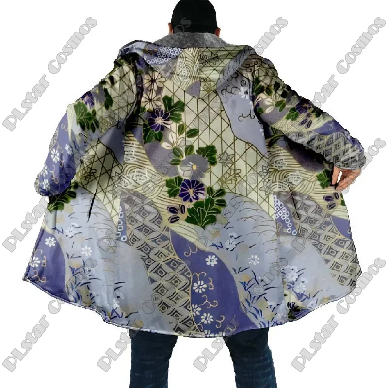 Abrigo de lana con capucha para invierno, estampado 3D floral - imagen 5