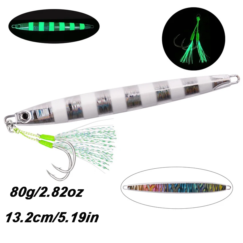Señuelos Jig Metal 80g – 8 colores pesca orilla - imagen 4
