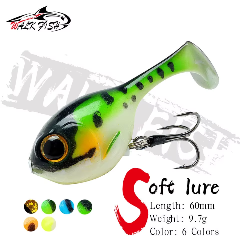 WALK FISH Señuelo de silicona Deraball anzuelo calidad