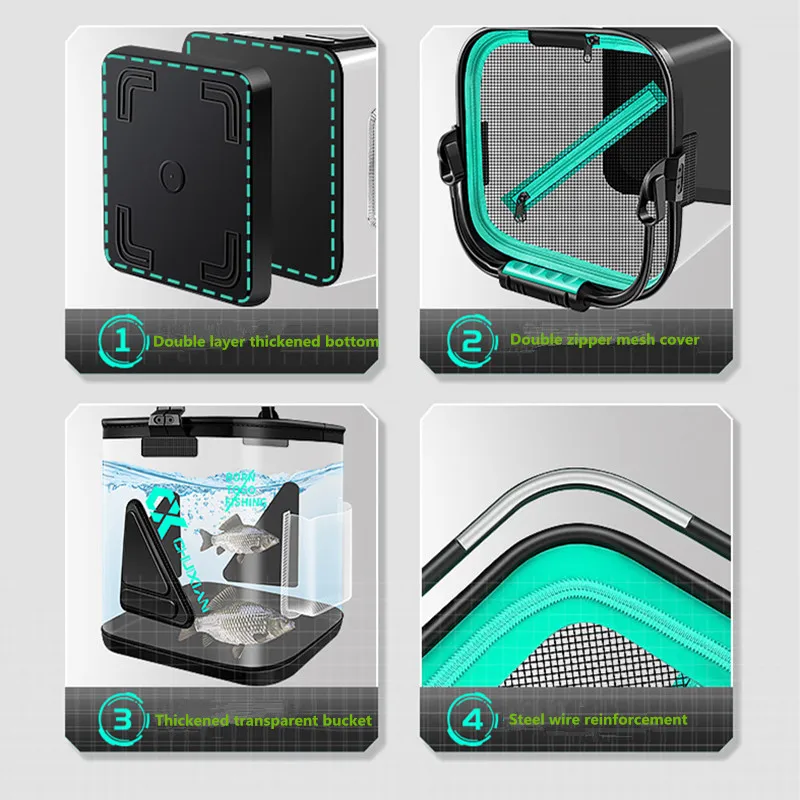 Cubo EVA para peces vivos – Plegable de 13L para pesca - imagen 5