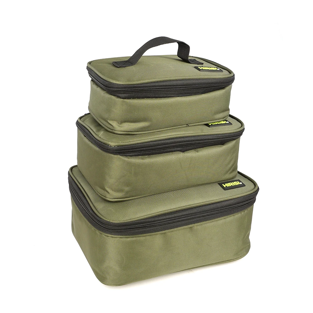 HIRISI Bolsa de pesca Oxford PVC con compartimentos para carretes y señuelos