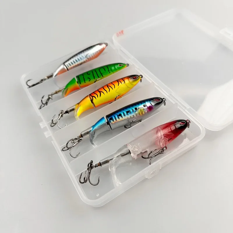 Señuelos del set en orden mostrando la variedad del pack