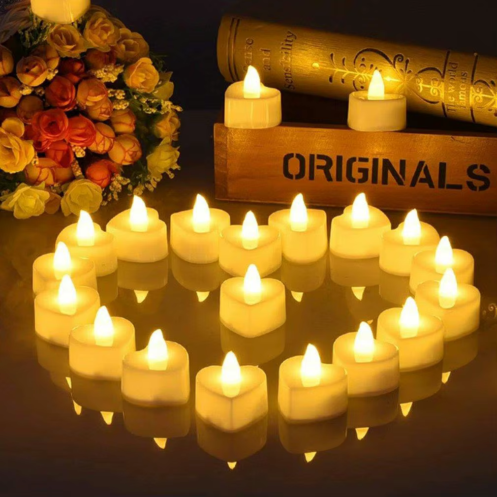 Velas LED en forma de corazon - Romanticas, sin llama - San Valentin - imagen 3