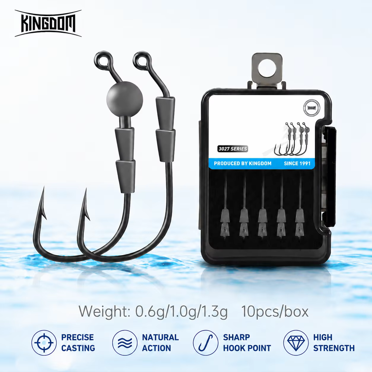 Anzuelos Jig Head Kingdom Micro Lead plomo de acero para vinilo - imagen 3
