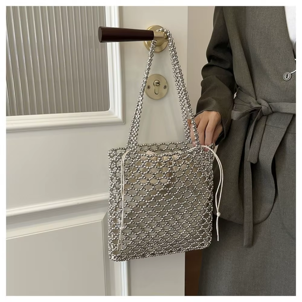Bolso Tote Decorado con Perlas y Cristales Brillantes - imagen 2