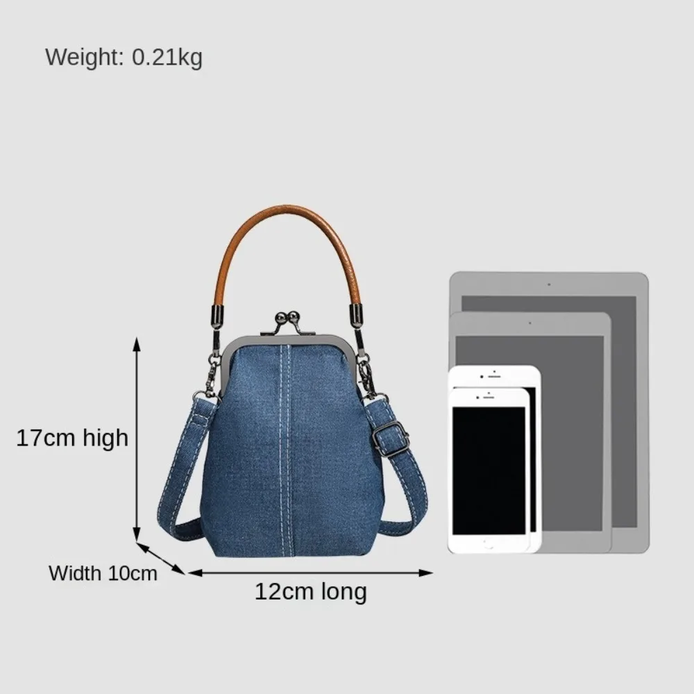 Bolso cruzado vintage azul marino de lona para mujer