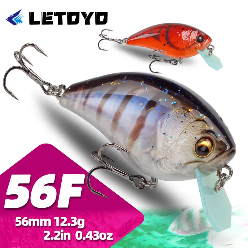 LETOYO Crankbait flotante para lubina y carpa con señuelo duro