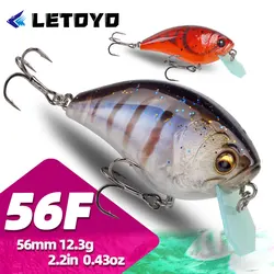 LETOYO Crankbait flotante para lubina y carpa con señuelo duro