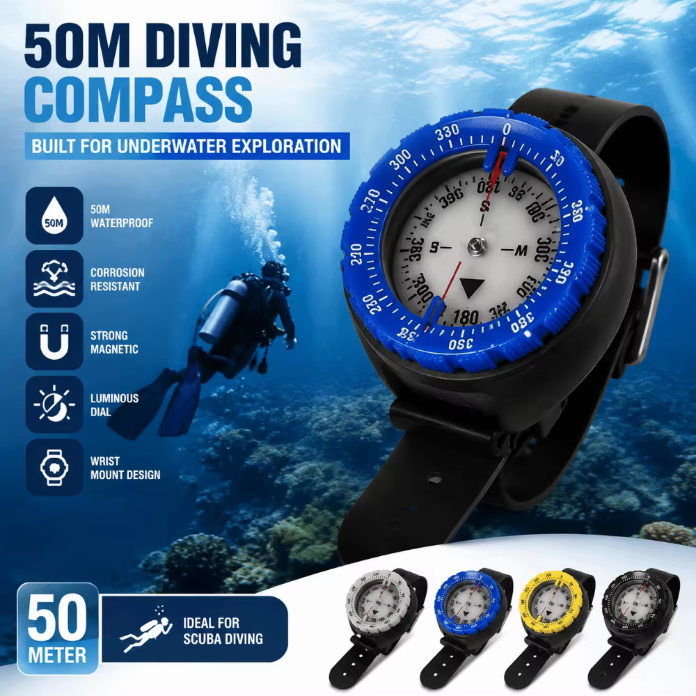 Reloj de buceo con brújula digital – Impermeable 50 m para pesca - imagen 4
